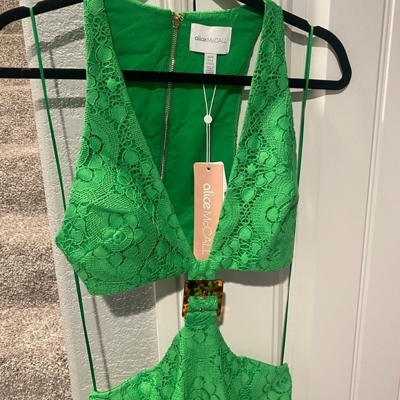 BNWT ALICE MCCALL LIME YVONNE MIDI DRESS - Picture 10 of 12